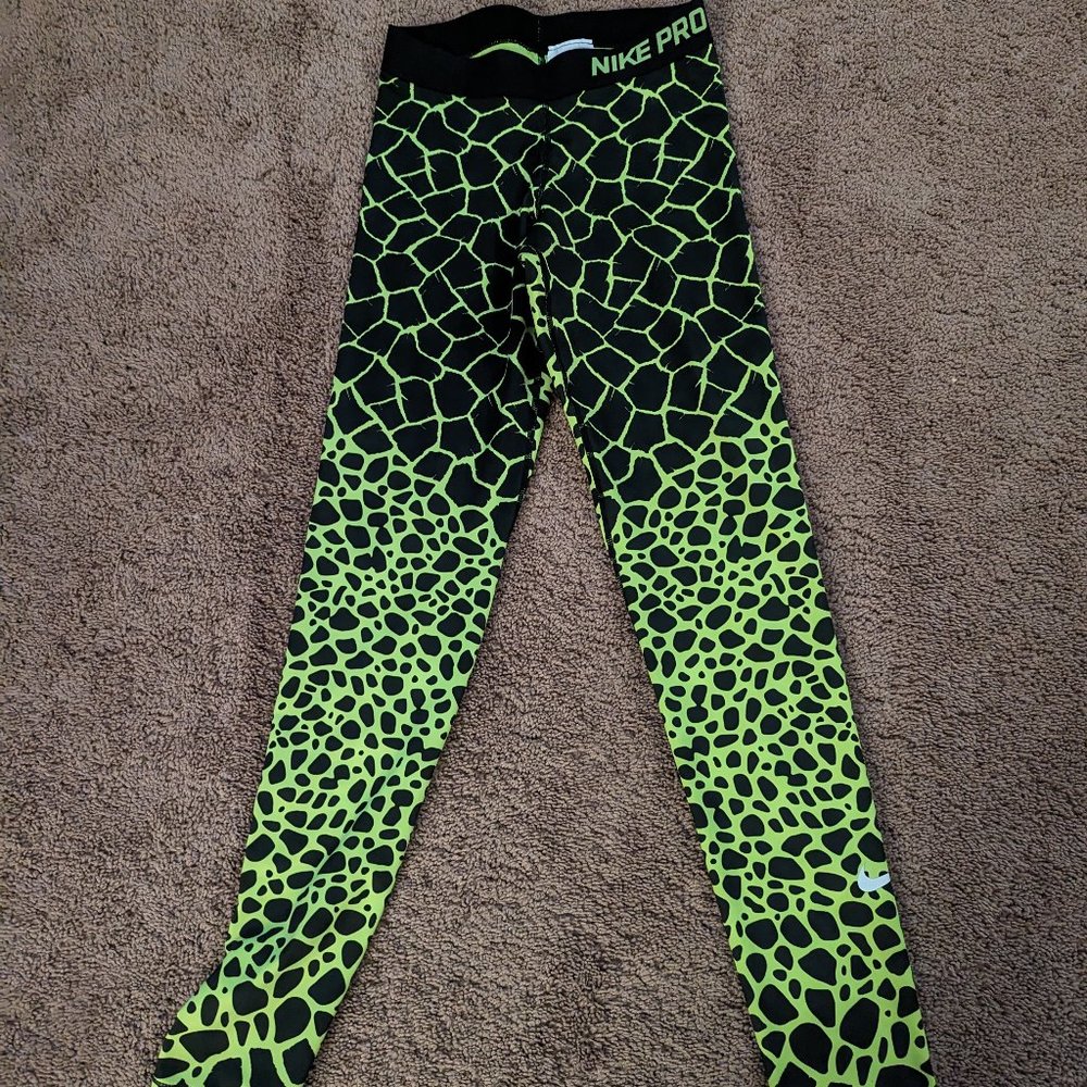Neon Nike Pro Running/Workout Pants